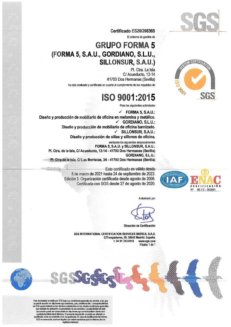 FORMA 5 Certificado ISO9001